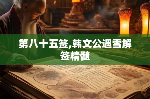第八十五签,韩文公遇雪解签精髓