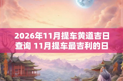 2026年11月提车黄道吉日查询 11月提车最吉利的日子