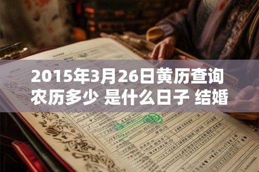 2015年3月26日黄历查询 农历多少 是什么日子 结婚吉时