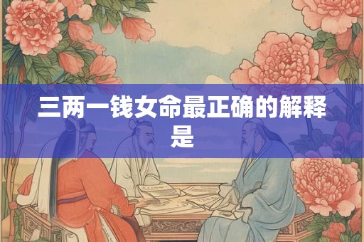 三两一钱女命最正确的解释是