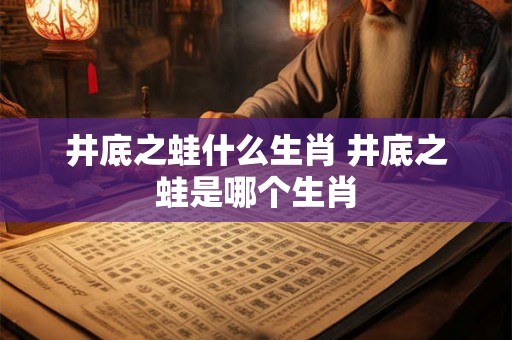 井底之蛙什么生肖 井底之蛙是哪个生肖