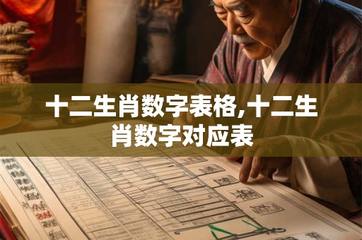 十二生肖数字表格,十二生肖数字对应表