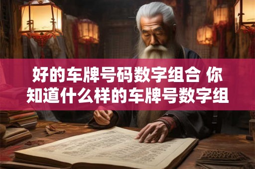 好的车牌号码数字组合 你知道什么样的车牌号数字组合比较好吗