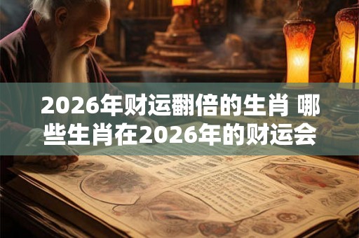 2026年财运翻倍的生肖 哪些生肖在2026年的财运会翻倍