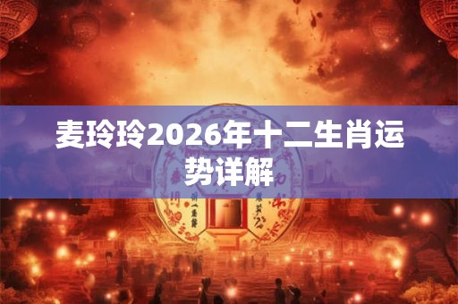 麦玲玲2026年十二生肖运势详解