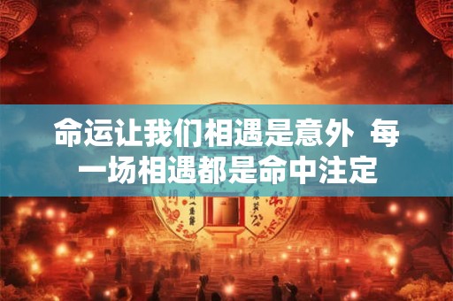 命运让我们相遇是意外  每一场相遇都是命中注定