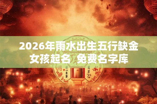 2026年雨水出生五行缺金女孩起名  免费名字库