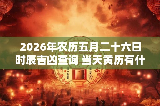 2026年农历五月二十六日时辰吉凶查询 当天黄历有什么宜忌
