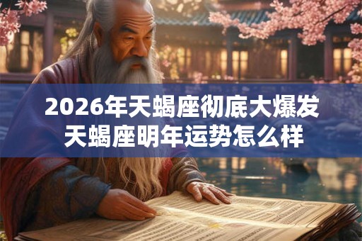 2026年天蝎座彻底大爆发 天蝎座明年运势怎么样 2026年天蝎座彻底大爆发 天蝎座明年运势怎么样