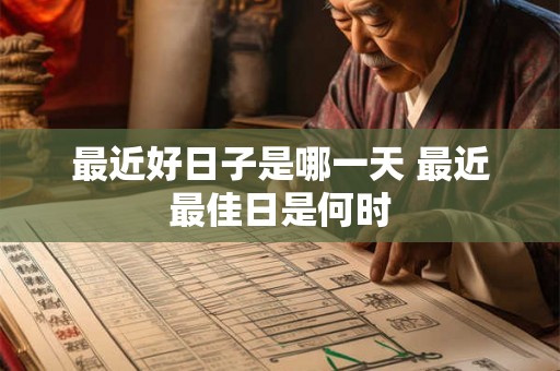最近好日子是哪一天 最近最佳日是何时