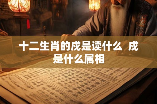 十二生肖的戍是读什么  戍是什么属相