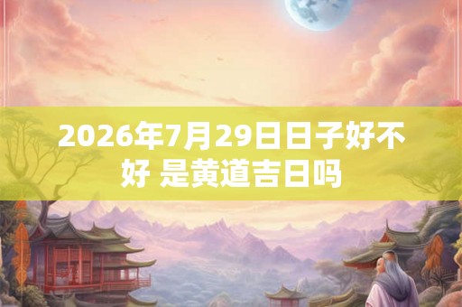 2026年7月29日日子好不好 是黄道吉日吗 2026年7月29日日子好不好 是黄道吉日吗
