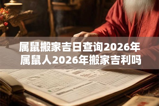属鼠搬家吉日查询2026年 属鼠人2026年搬家吉利吗