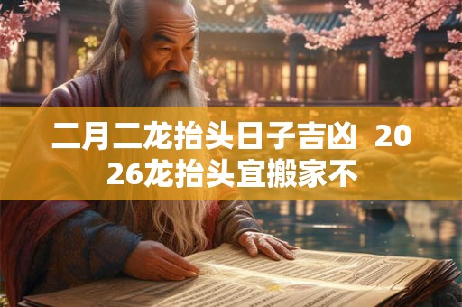 二月二龙抬头日子吉凶 2026龙抬头宜搬家不 二月二龙抬头日子吉凶 2026龙抬头宜搬家不