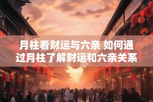 月柱看财运与六亲 如何通过月柱了解财运和六亲关系