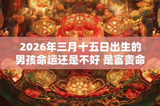 2026年三月十五日出生的男孩命运还是不好 是富贵命吗 2026年三月十五日出生的男孩命运还是不好 是富贵命吗