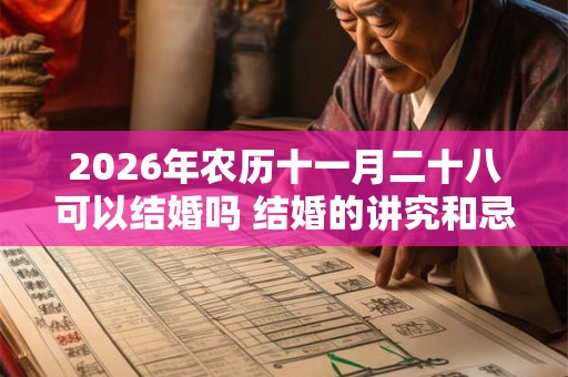2026年农历十一月二十八可以结婚吗 结婚的讲究和忌讳