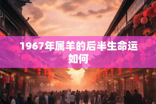 1967年属羊的后半生命运如何