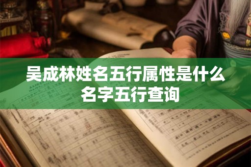 吴成林姓名五行属性是什么  名字五行查询