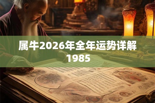 属牛2026年全年运势详解1985