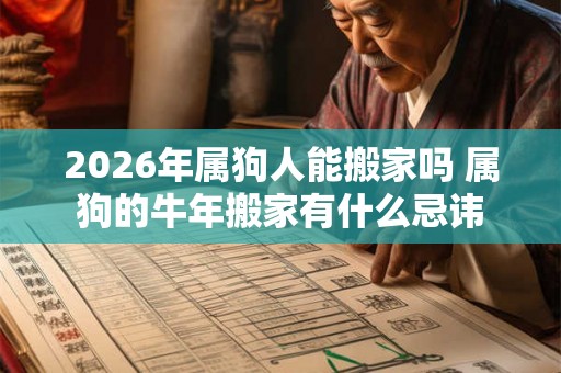 2026年属狗人能搬家吗 属狗的牛年搬家有什么忌讳 2026年属狗人能搬家吗 属狗的牛年搬家有什么忌讳