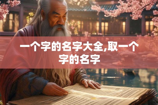 一个字的名字大全,取一个字的名字