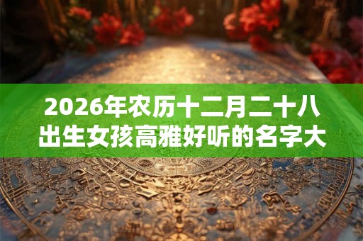 2026年农历十二月二十八出生女孩高雅好听的名字大全集