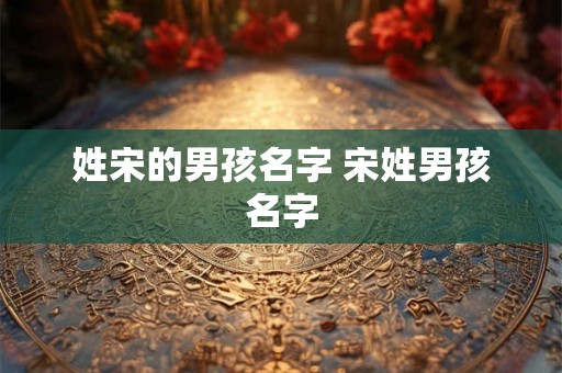 姓宋的男孩名字 宋姓男孩名字 姓宋的男孩名字 宋姓男孩名字