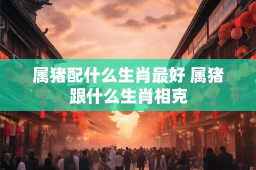 属猪配什么生肖最好 属猪跟什么生肖相克