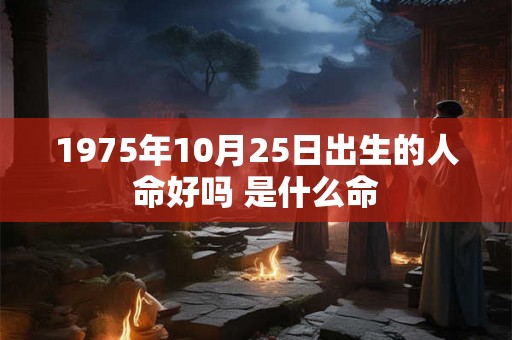 1975年10月25日出生的人命好吗 是什么命