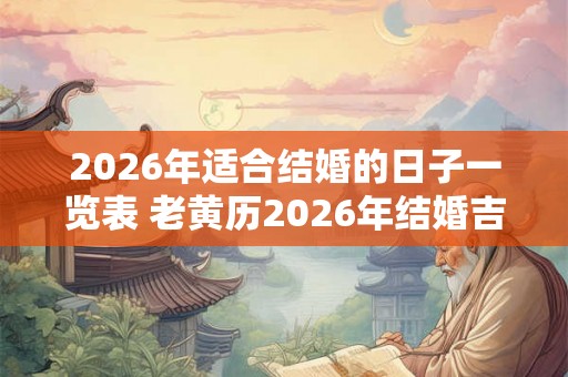 2026年适合结婚的日子一览表 老黄历2026年结婚吉日查询 2026年适合结婚的日子一览表 老黄历2026年结婚吉日查询