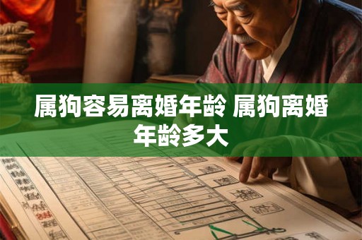 属狗容易离婚年龄 属狗离婚年龄多大