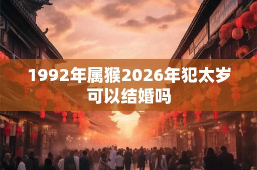 1992年属猴2026年犯太岁可以结婚吗