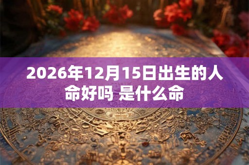 2026年12月15日出生的人命好吗 是什么命 2026年12月15日出生的人命好吗 是什么命