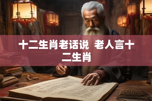 十二生肖老话说  老人言十二生肖