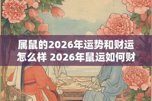 属鼠的2026年运势和财运怎么样 2026年鼠运如何财运如何