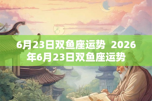 6月23日双鱼座运势  2026年6月23日双鱼座运势