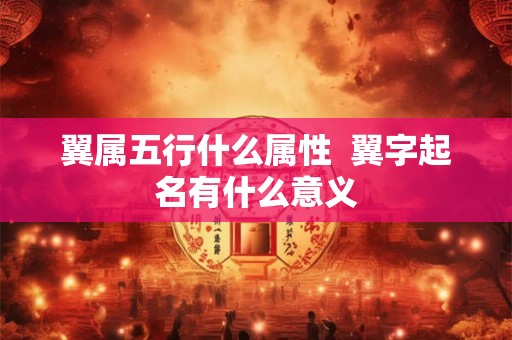 翼属五行什么属性  翼字起名有什么意义