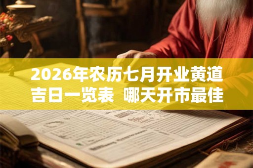2026年农历七月开业黄道吉日一览表  哪天开市最佳