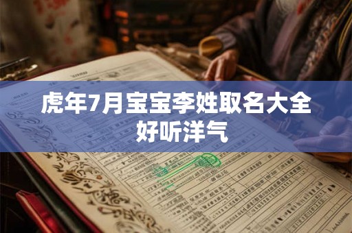 虎年7月宝宝李姓取名大全  好听洋气