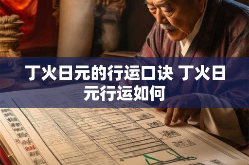 丁火日元的行运口诀 丁火日元行运如何