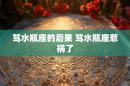 骂水瓶座的后果 骂水瓶座惹祸了