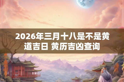 2026年三月十八是不是黄道吉日 黄历吉凶查询