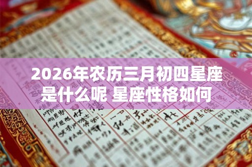 2026年农历三月初四星座是什么呢 星座性格如何