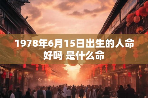 1978年6月15日出生的人命好吗 是什么命 1978年6月15日出生的人命好吗 是什么命