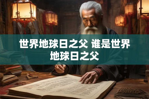 世界地球日之父 谁是世界地球日之父