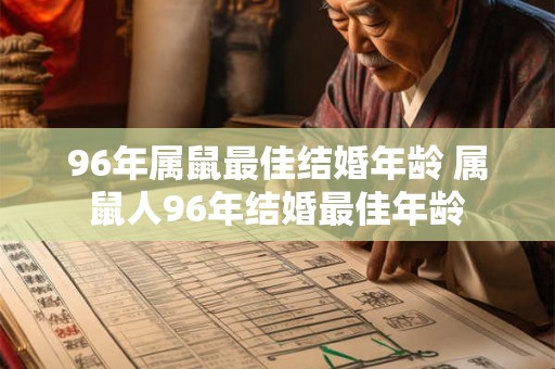 96年属鼠最佳结婚年龄 属鼠人96年结婚最佳年龄
