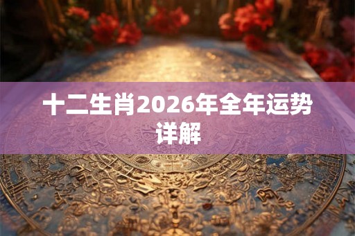 十二生肖2026年全年运势详解