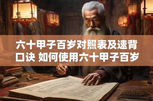 六十甲子百岁对照表及速背口诀 如何使用六十甲子百岁对照表及速背口诀