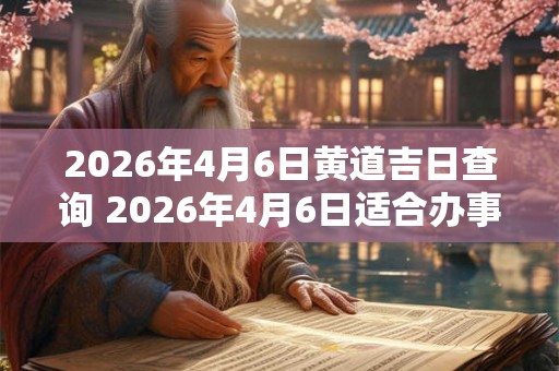 2026年4月6日黄道吉日查询 2026年4月6日适合办事吗